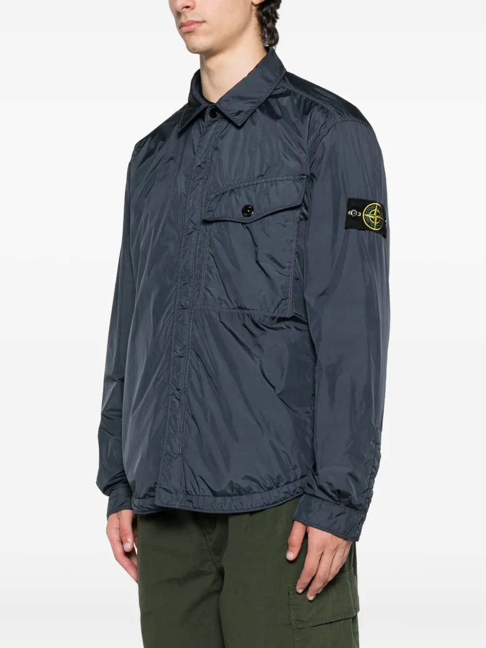 Stone Island Jack met rits en zak Blauw