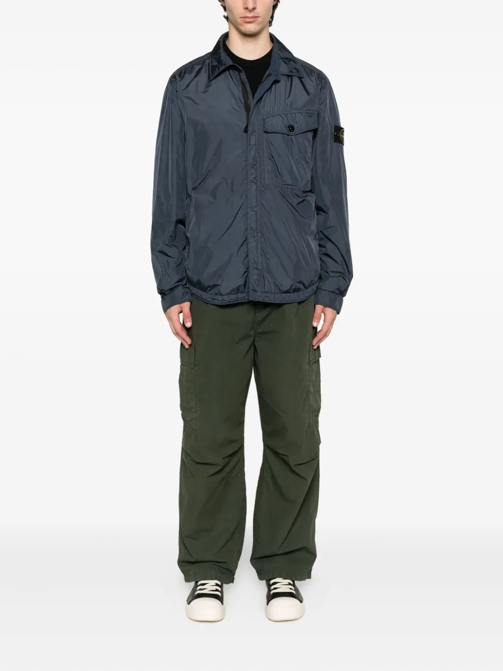 Stone Island Jack met rits en zak Blauw