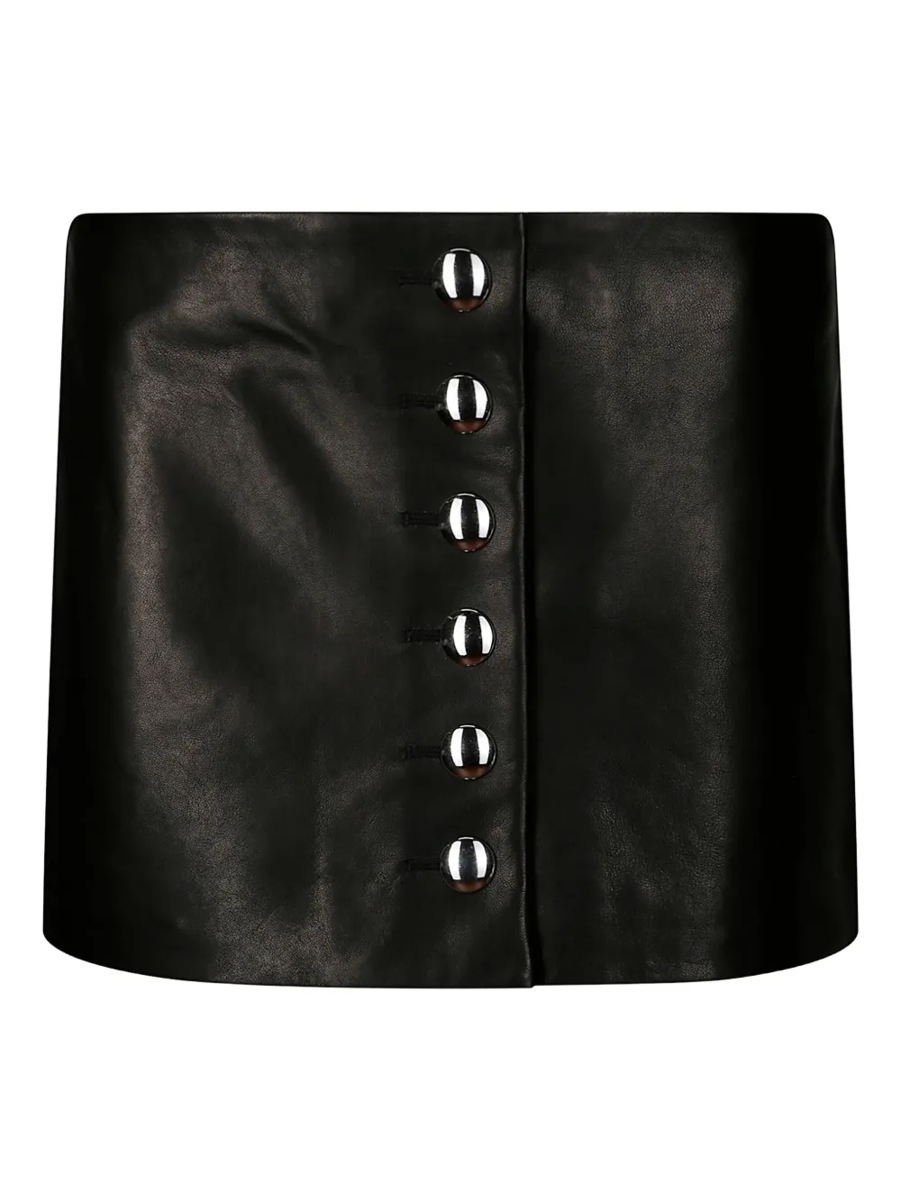 KHAITE Jaxon leren mini-rok met knopen Zwart