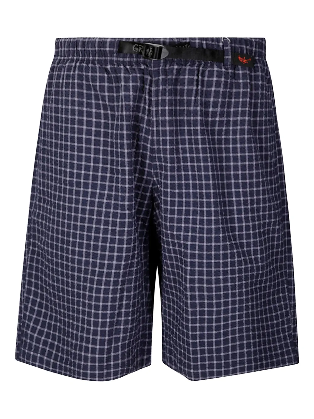 Gramicci Seersucker Lagoon geruite shorts met elastische taille Blauw