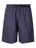 Gramicci Seersucker Lagoon check-print elastic-waist shorts - Blue