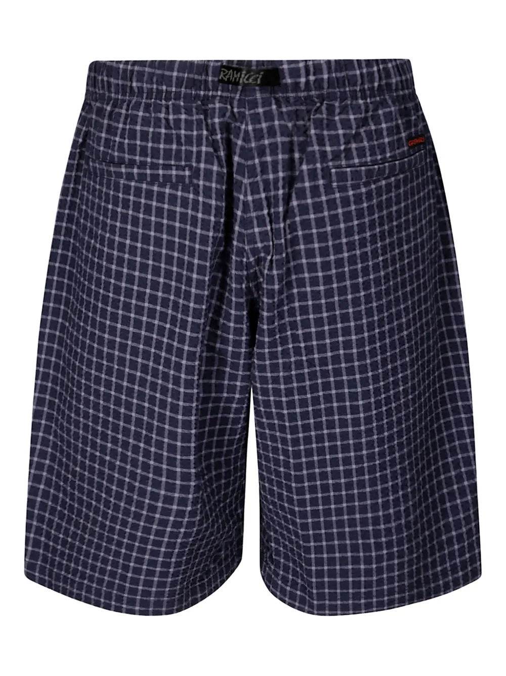 Gramicci Seersucker Lagoon geruite shorts met elastische taille Blauw
