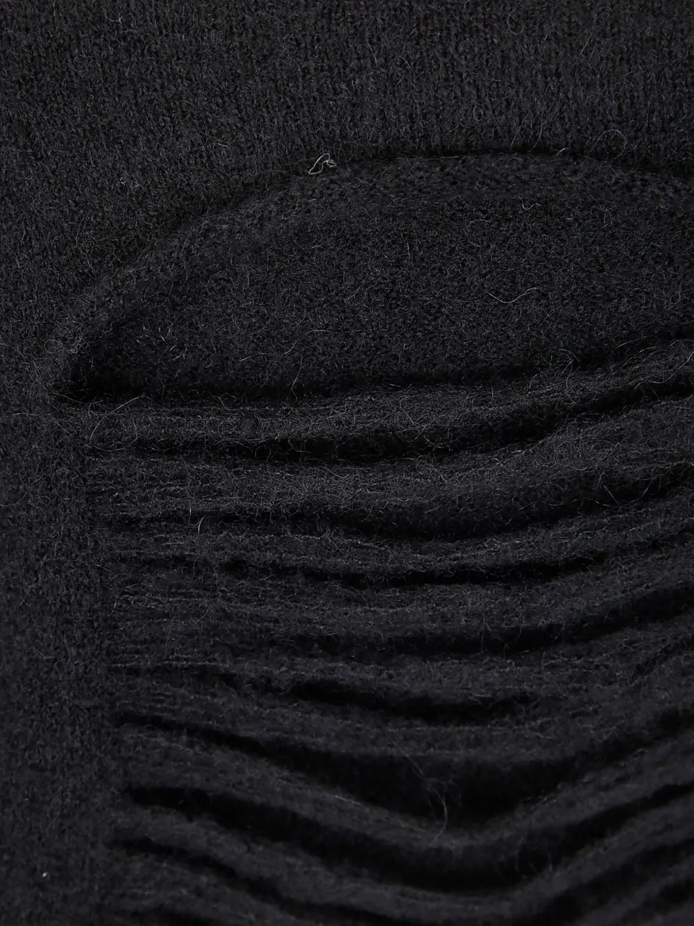Rick Owens ribbed-panel long-sleeve sweater Zwart