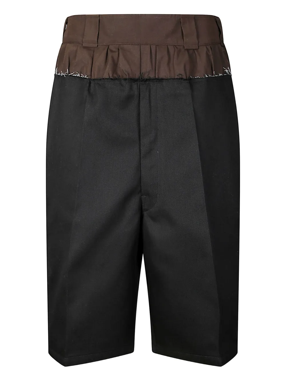 Maison Margiela Shorts met gelaagde tailleband en franje Zwart