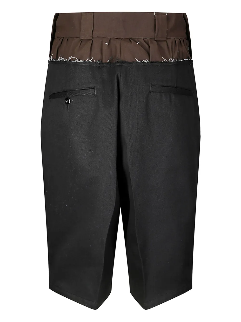 Maison Margiela Shorts met gelaagde tailleband en franje Zwart
