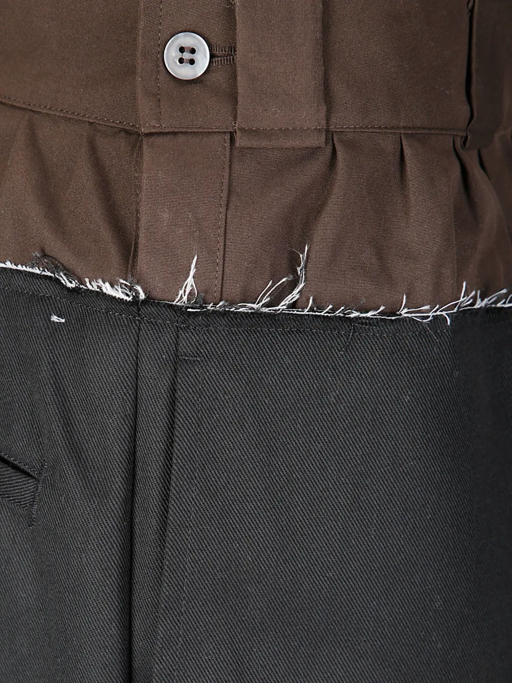 Maison Margiela Shorts met gelaagde tailleband en franje Zwart