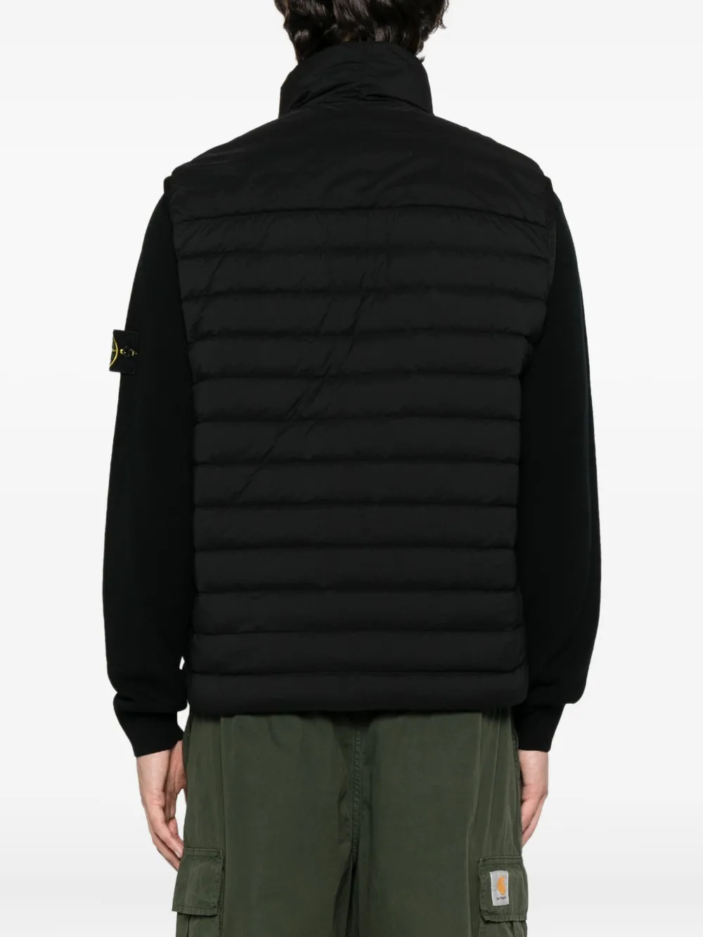 Stone Island Gewatteerde bodywarmer met hoge hals Zwart