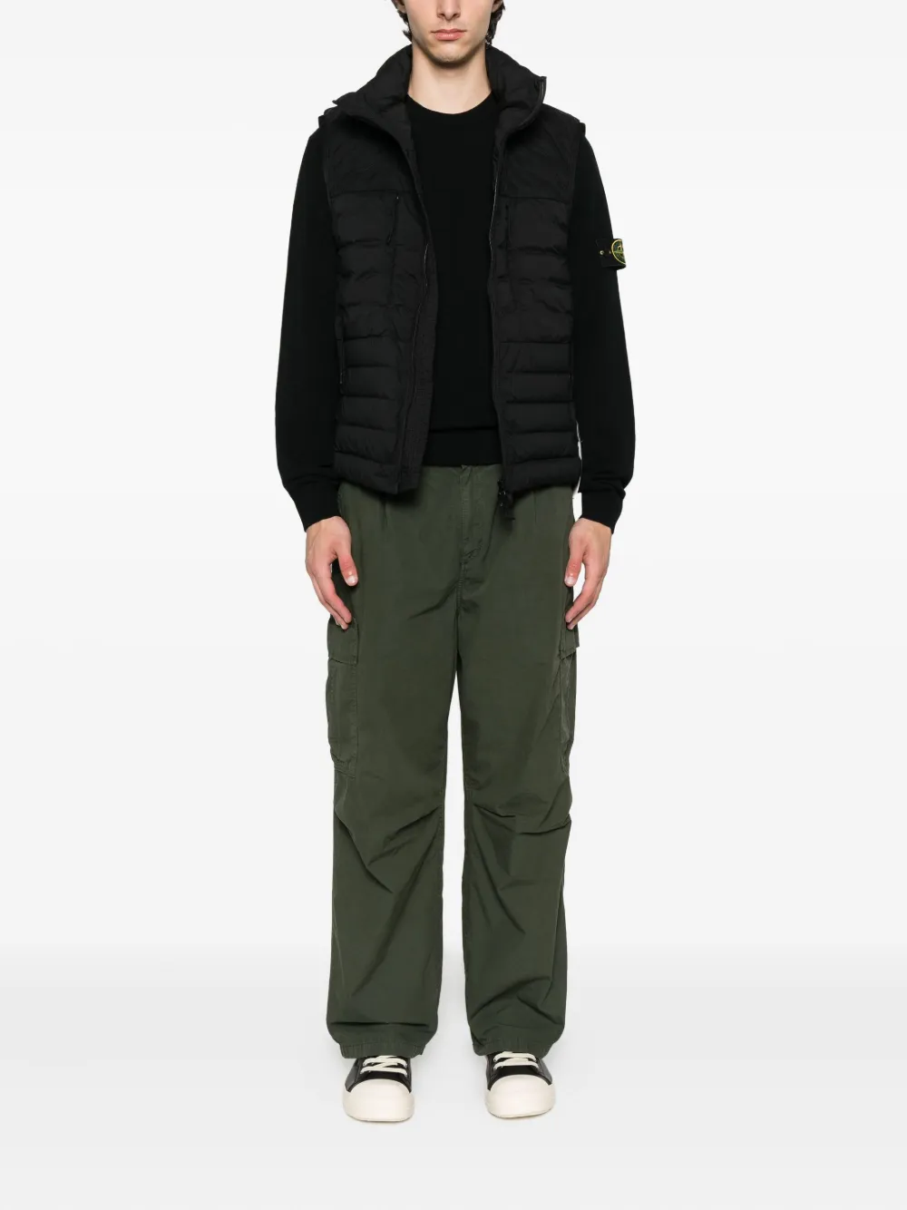 Stone Island Gewatteerde bodywarmer met hoge hals Zwart