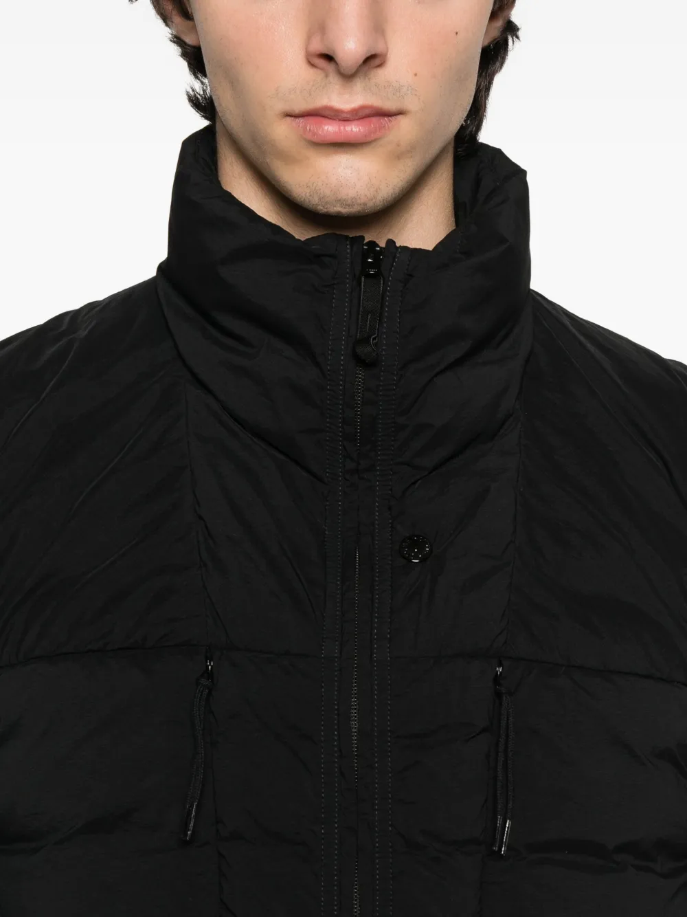 Stone Island Gewatteerde bodywarmer met hoge hals Zwart