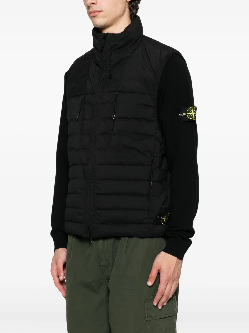 Stone Island Gewatteerde bodywarmer met hoge hals Zwart