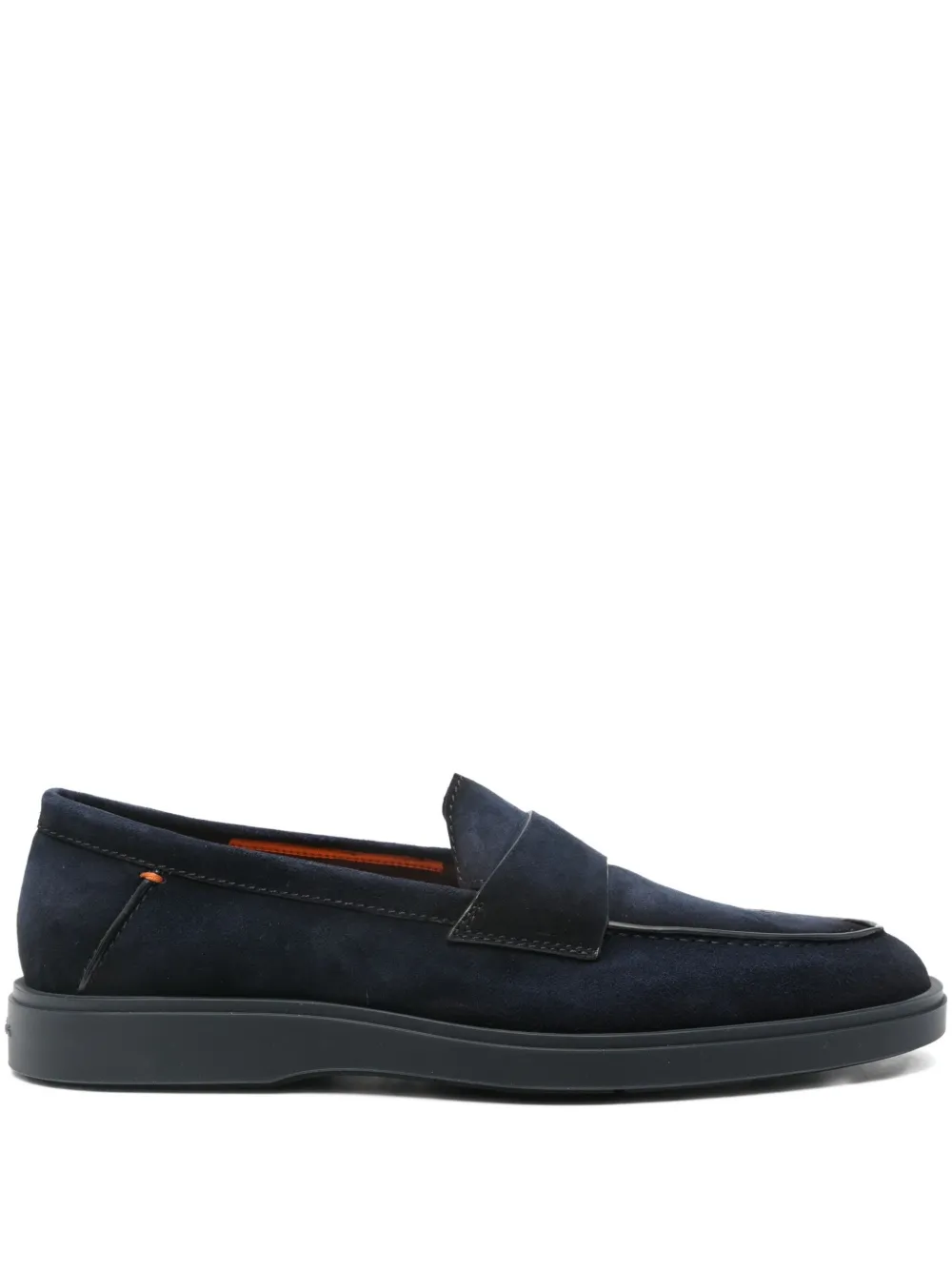 Santoni suede penny loafers Blue