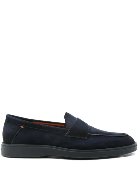 Santoni suede penny loafers