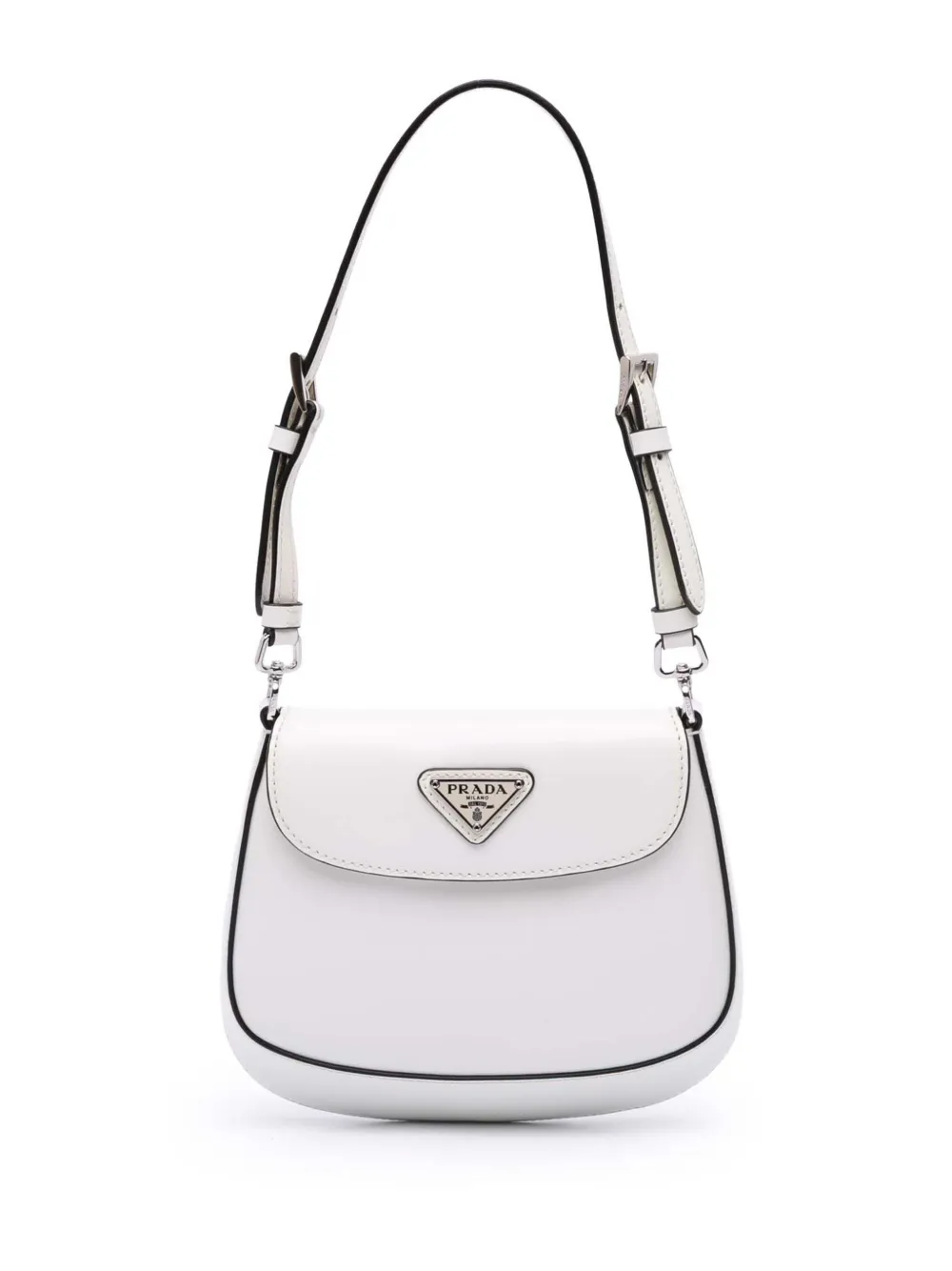 Prada Pre-Owned 2000-2013 Mini Brushed Leather Cleo Bag crossbody bag | White | Image 1