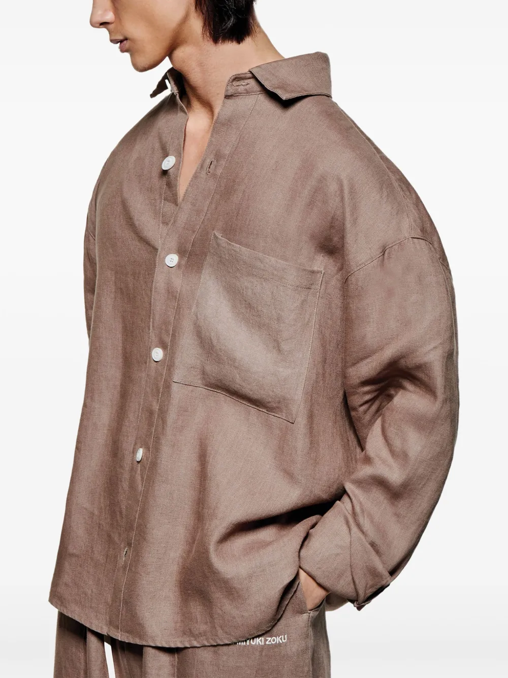 MKI Miyuki Zoku button-down shirt | Brown | Image 1