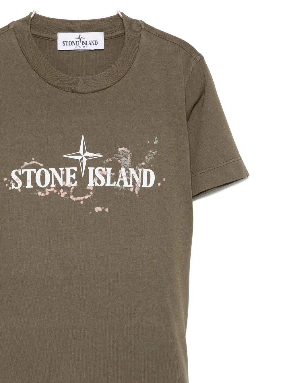 Stone Island Junior T-shirt met logoprint Groen