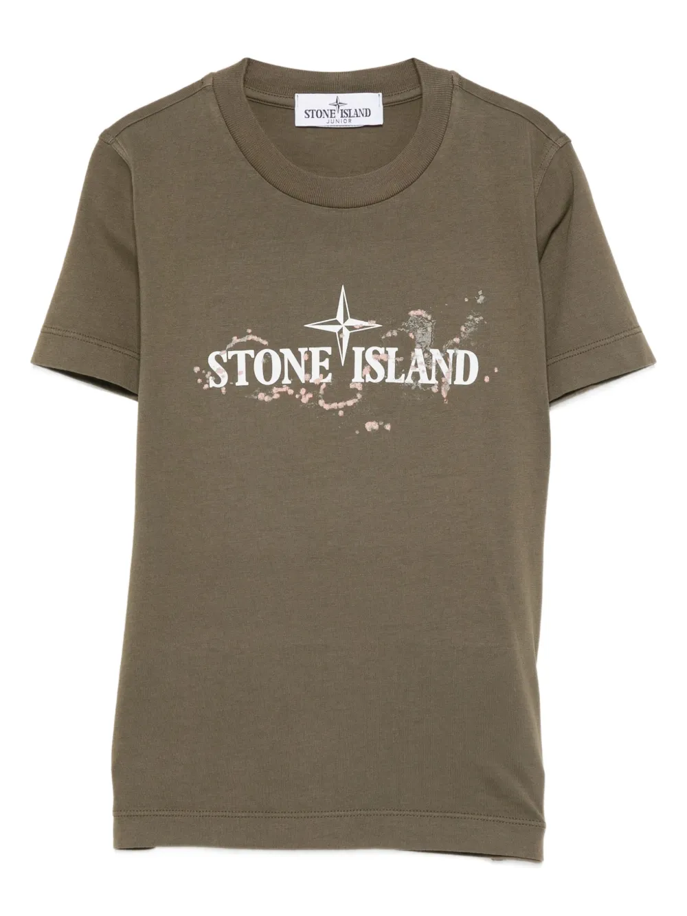 Stone Island Junior T-shirt met logoprint Groen