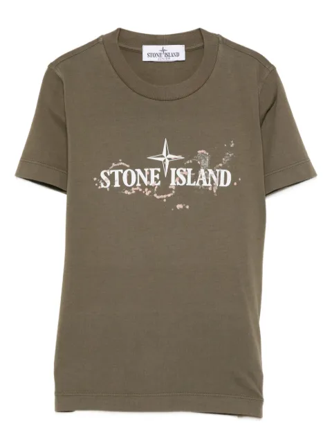 Stone Island Junior تيشيرت بأكمام قصيرة وطبعة شعار الماركة