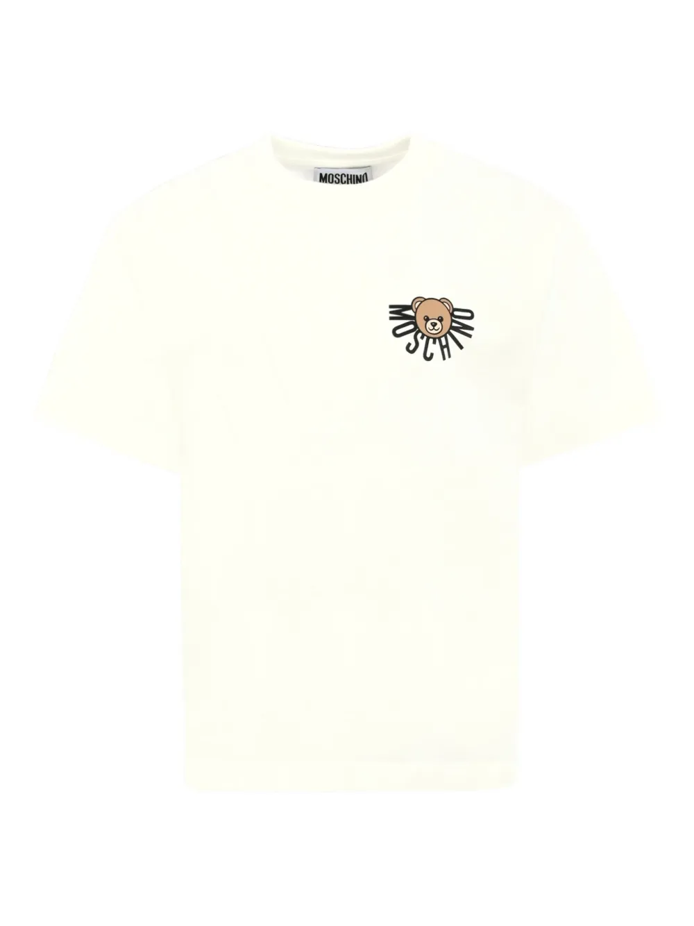 Moschino Kids Teddy bear T-shirt met logo en korte mouwne Wit