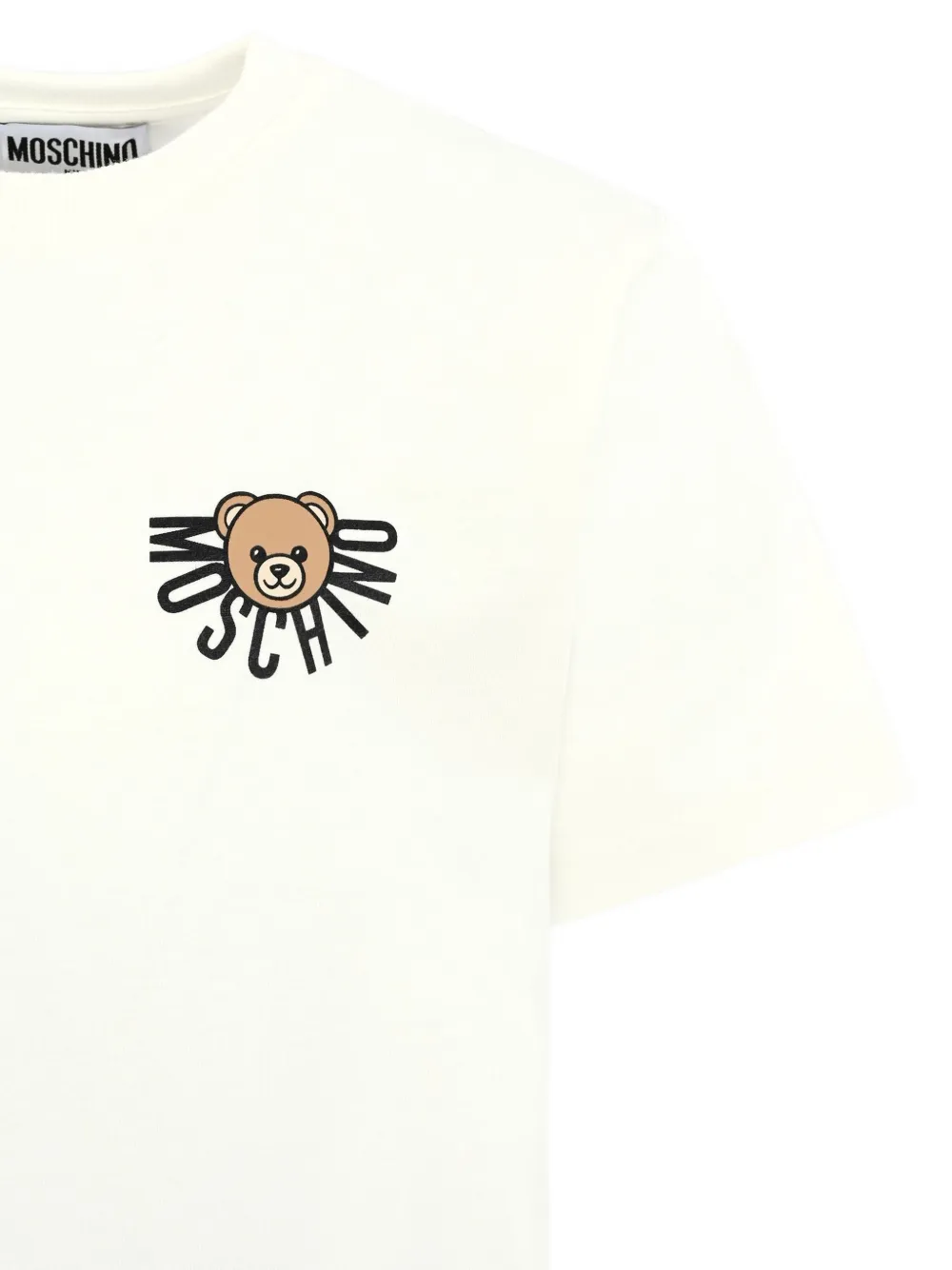 Moschino Kids Teddy bear T-shirt met logo en korte mouwne Wit