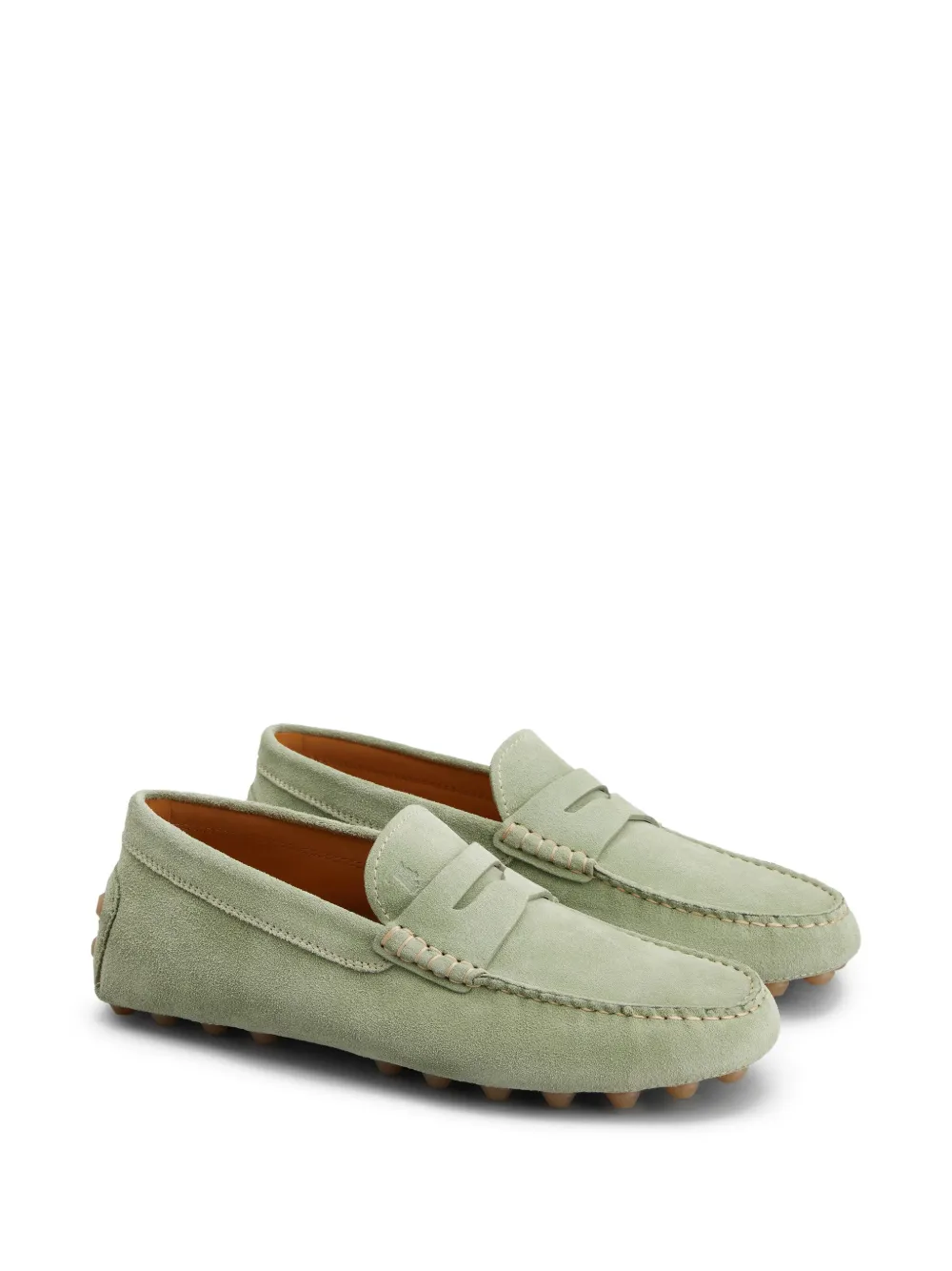 Tod's Gommino Bubble suède loafers Groen