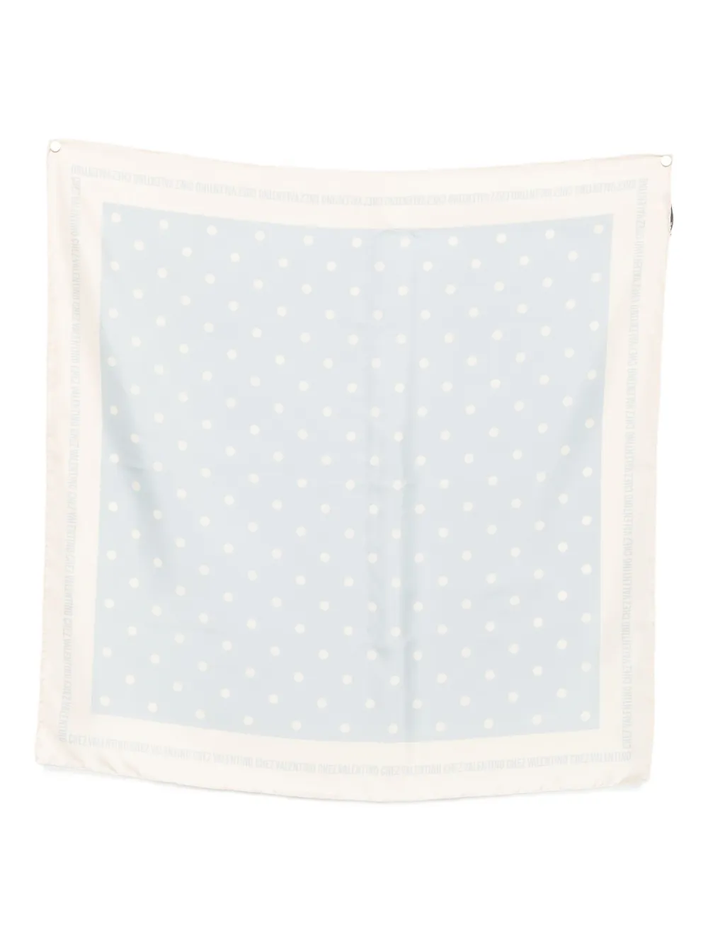 Valentino Chez Polka Dot Printed Silk Scarf In Blue