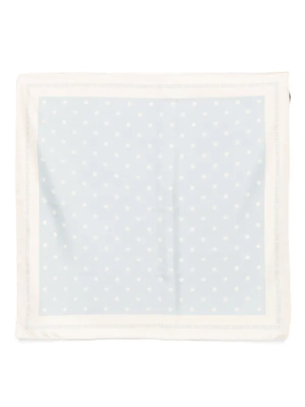 Valentino Garavani Polka-dot Silk Scarf in Blue