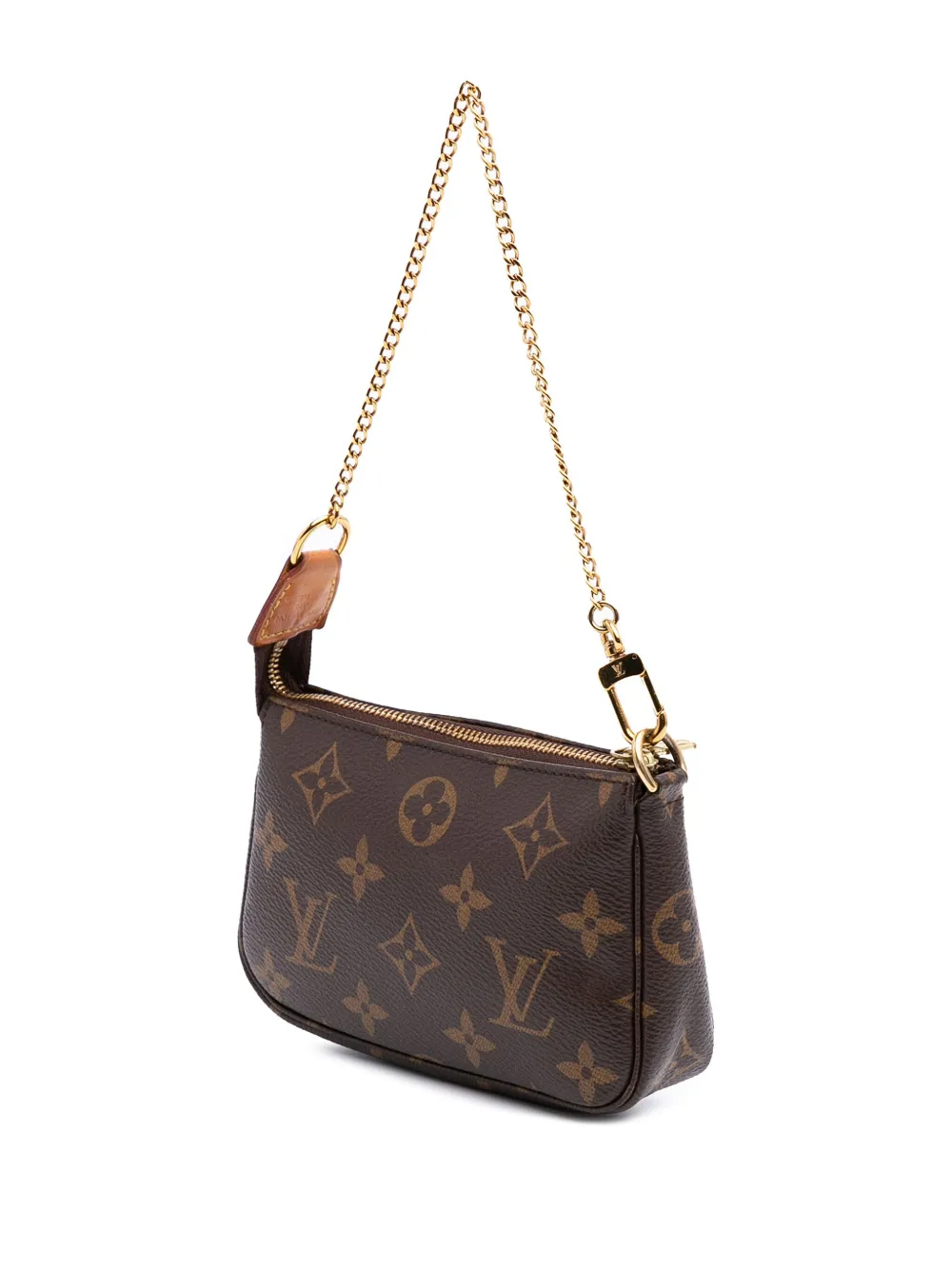 Pre-owned Louis Vuitton 2021 Monogram Mini Pochette Accessoires Handbag In Brown