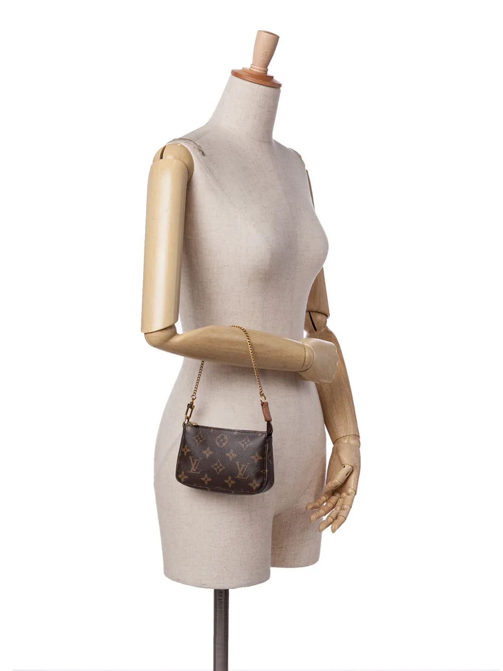 Pre-owned Louis Vuitton 2021 Monogram Mini Pochette Accessoires Handbag In Brown