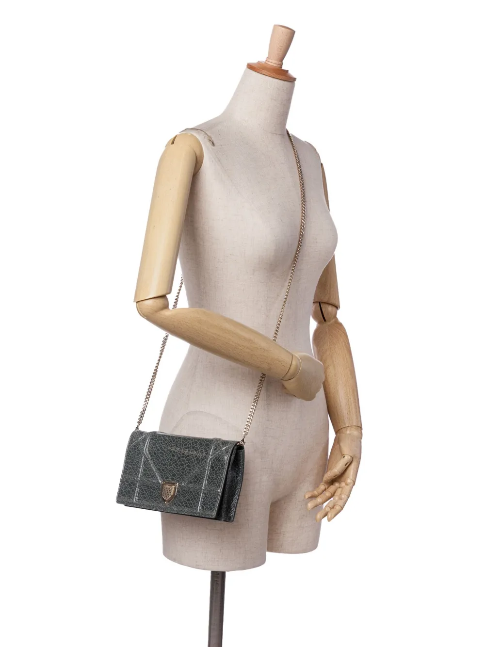 Christian Dior Pre-Owned 2016 Ceramic Effect Deerskin Diorama Wallet on Chain crossbody bag | Pre-Owned | Image 2