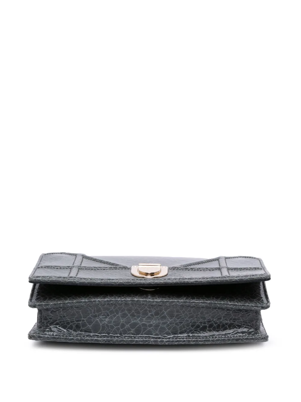 Pre-owned Dior 2016 Ceramic Effect Deerskin Ama Wallet On Chain Crossbody Bag