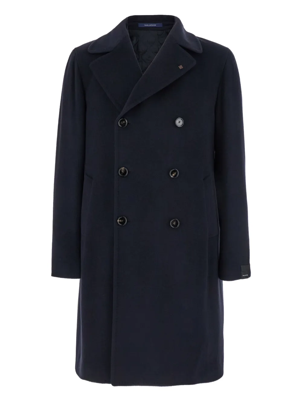 Tagliatore double-breasted cashmere coat | Blue | Image 1