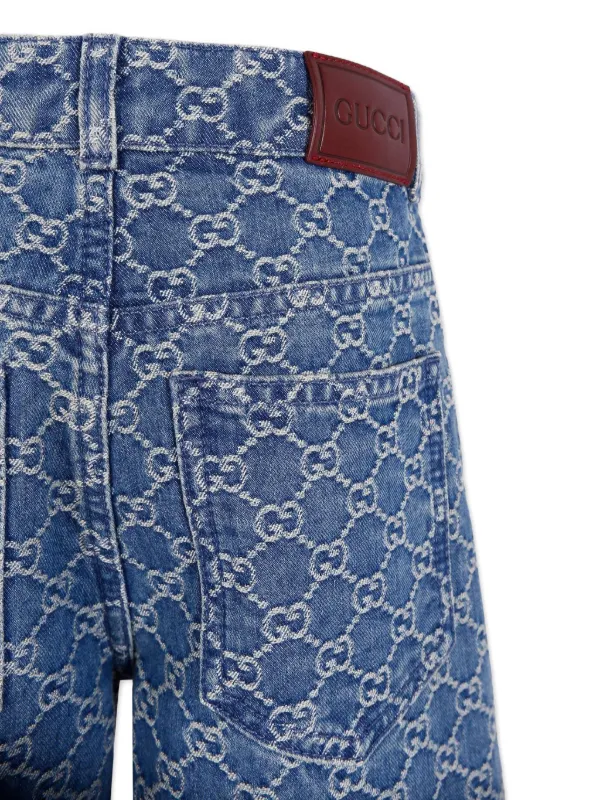 Gucci Kids GG Monogram Jeans | Blue | FARFETCH OM