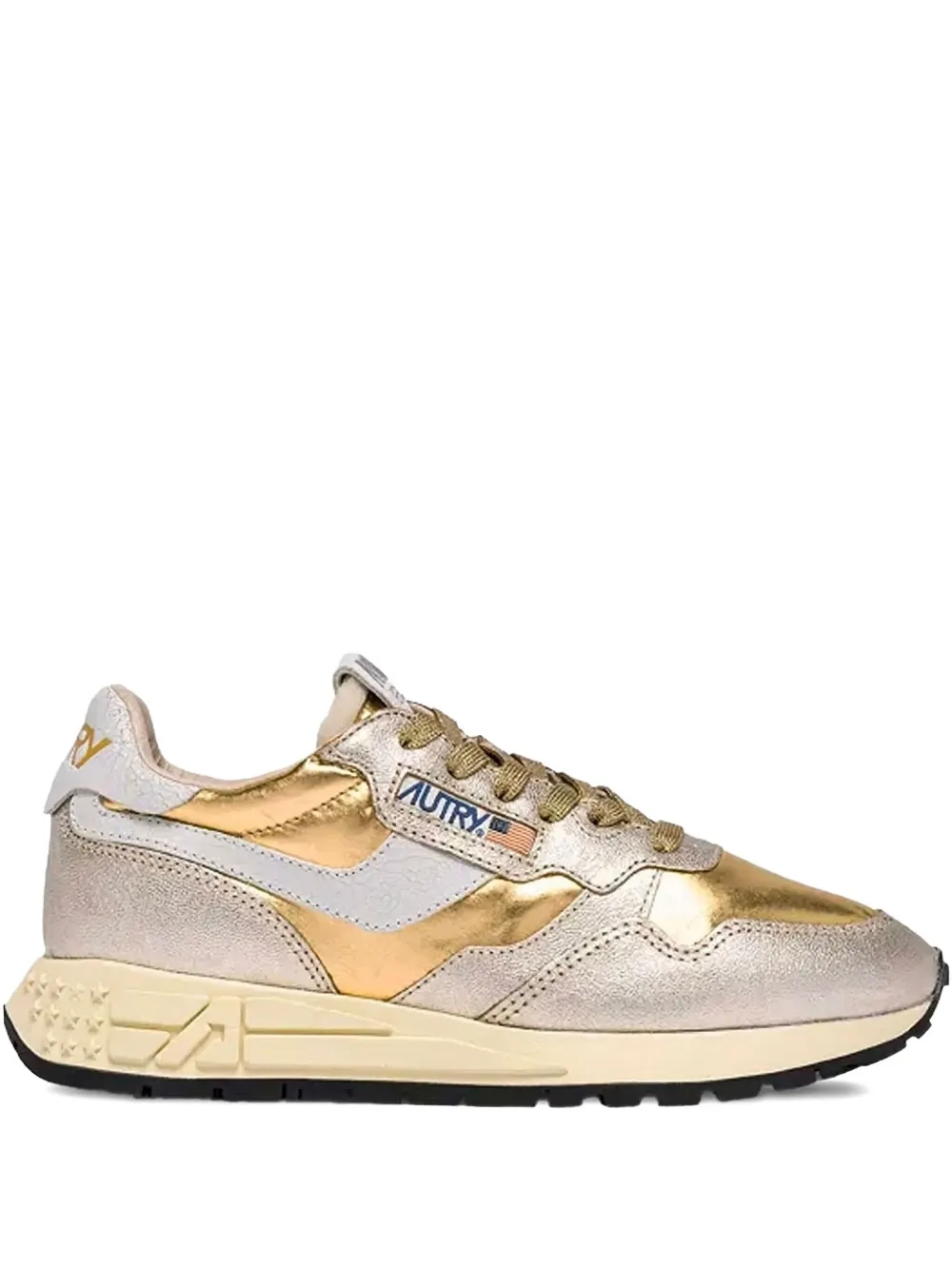 Autry Reelwind metallic leather sneakers Gold