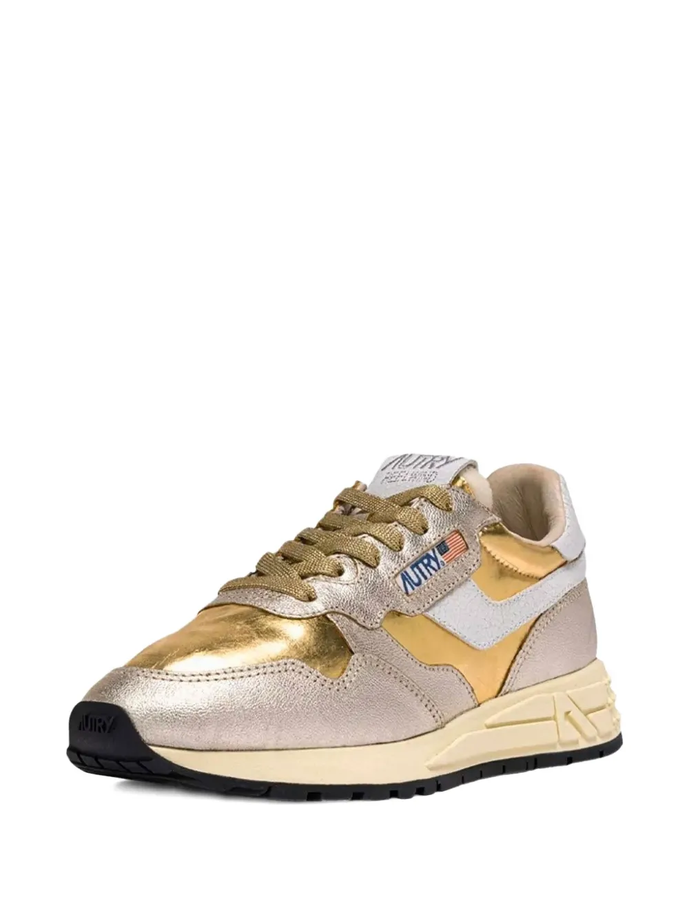 Autry Reelwind metallic leather sneakers Gold