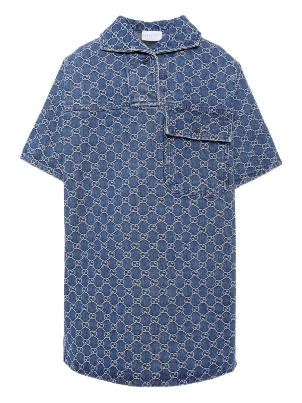 Gucci Kids GG-pattern short-sleeve dress Blauw