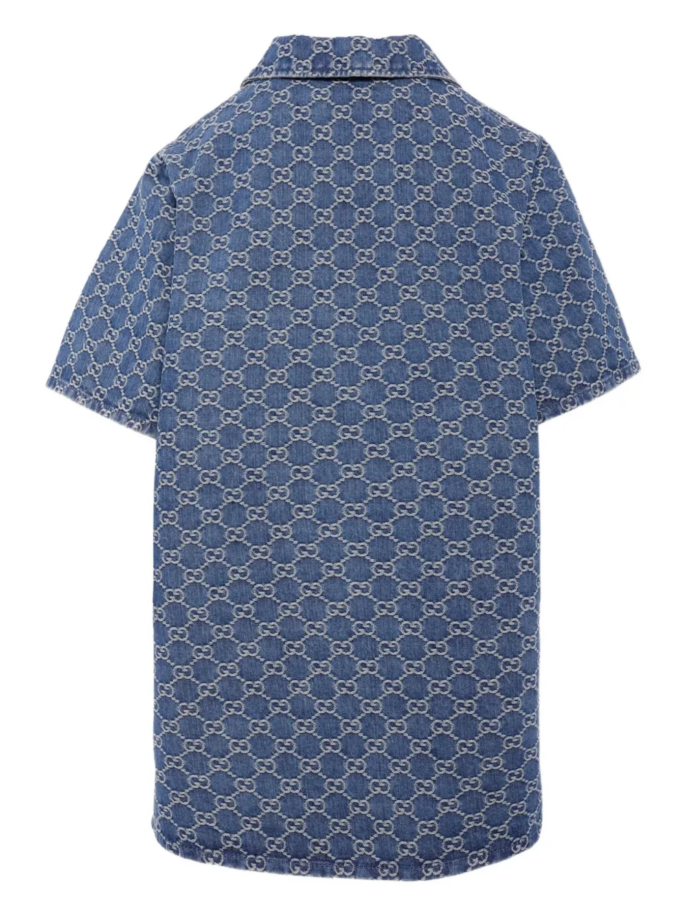 Gucci Kids Jurk met korte mouwen en GG-patroon Blauw