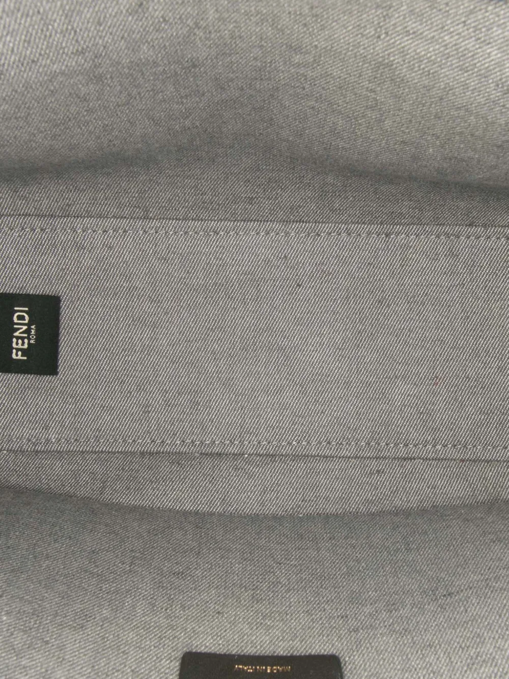 Pre-owned Fendi 2010-2025 Small Ff Embroidered Chenille Sunshine Shopper Tote Satchel In Gray