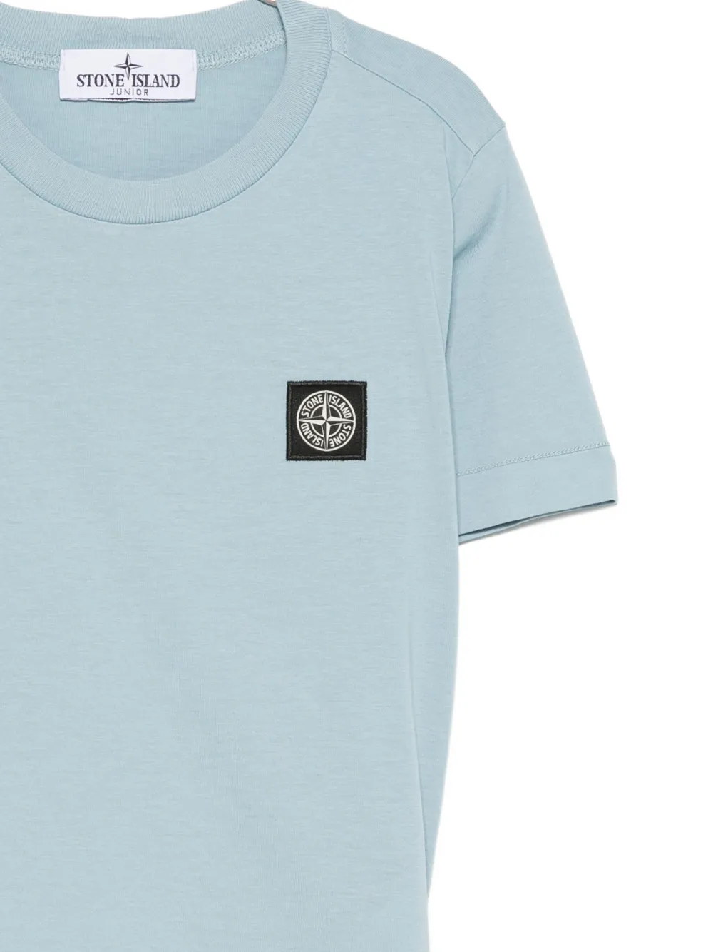 Stone Island Junior Katoenen T-shirt met logopatch Blauw