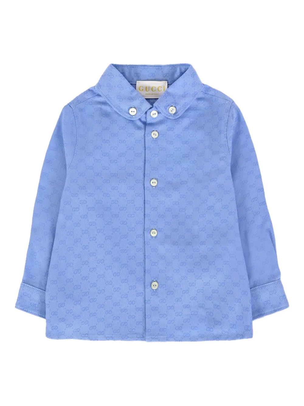 Gucci Kids GG-pattern long-sleeves shirt Blauw