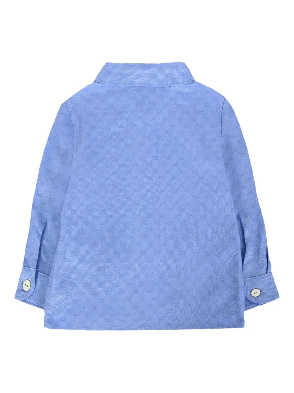 Gucci Kids GG-pattern long-sleeves shirt Blauw