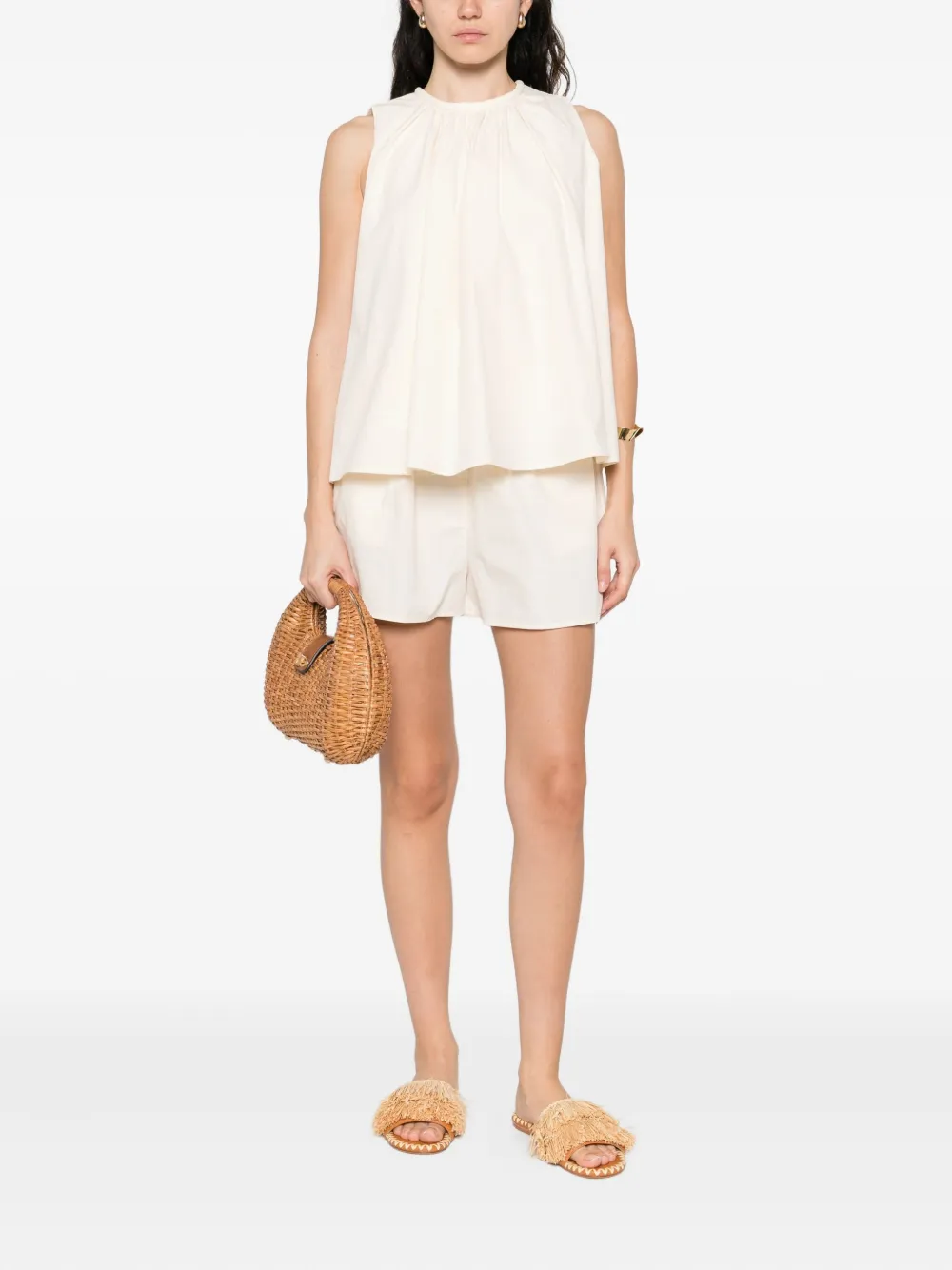 Eleh Geplooide top - Beige