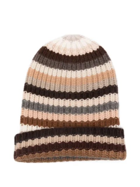 HURRAY striped cashmere beanie 