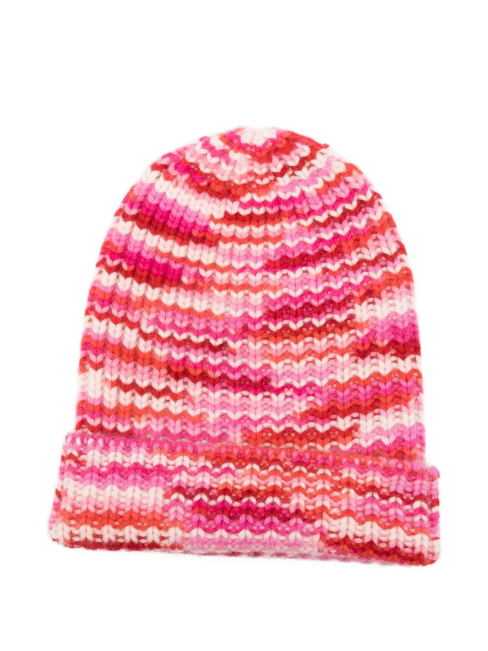 HURRAY striped cashmere beanie hat | Pink | Image 1