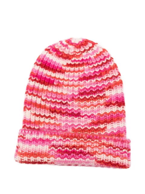 HURRAY striped cashmere beanie hat