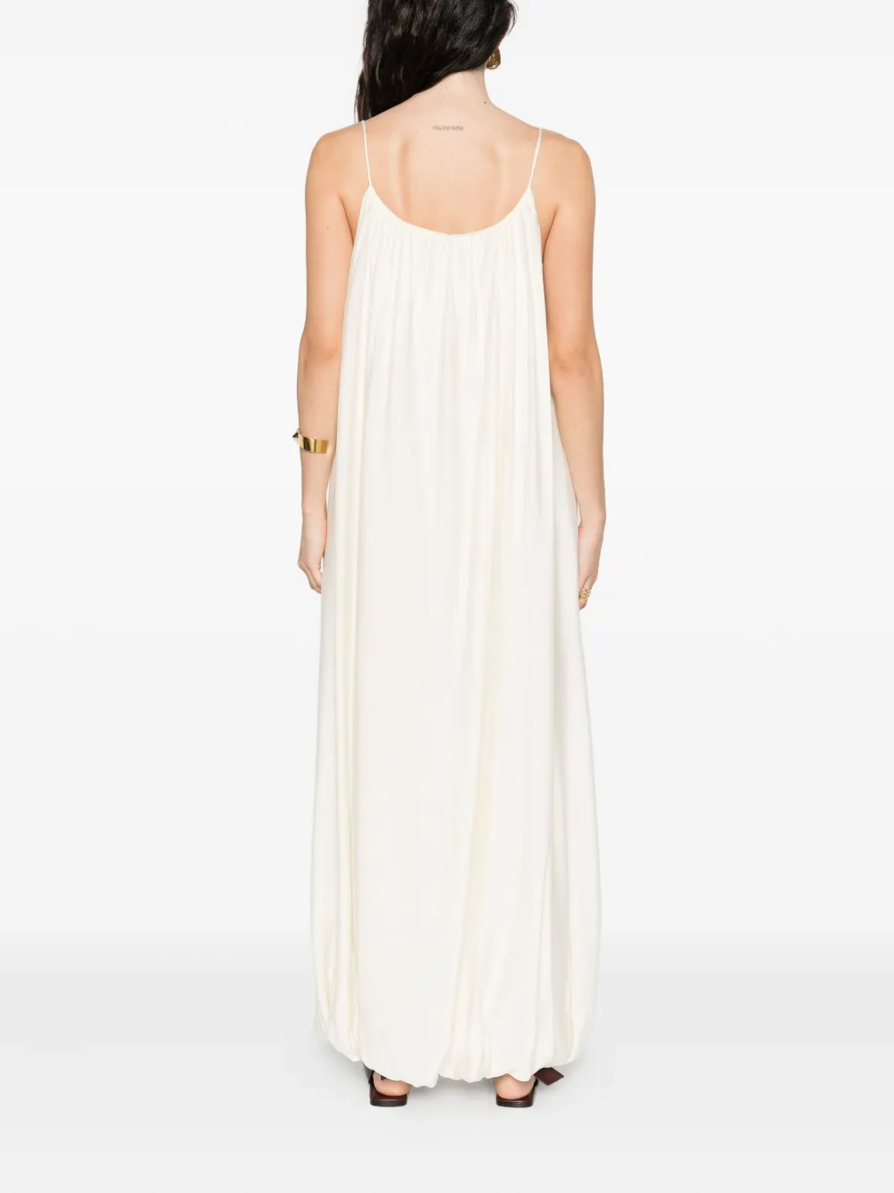 Eleh Balloon-hem Spaghetti-strap Maxi Dress In Nude