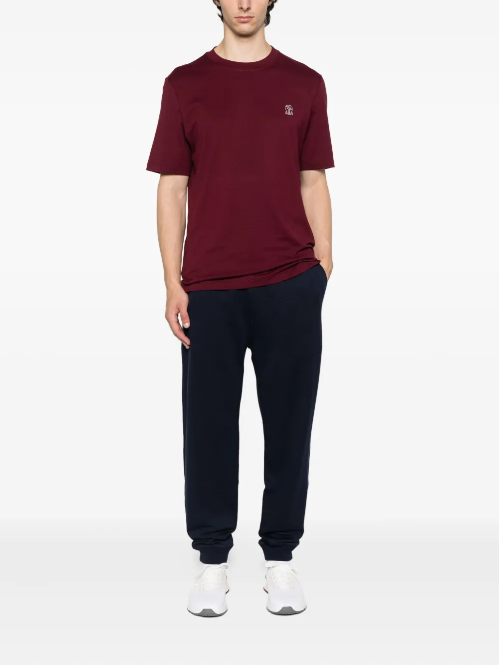 Brunello Cucinelli T-shirt met borduurwerk Rood