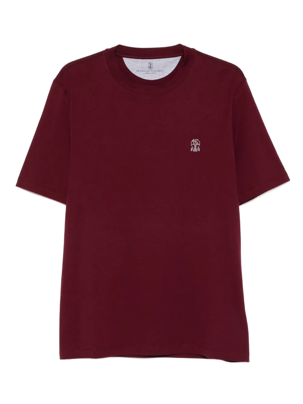 Brunello Cucinelli embroidered crew-neck T-shirt Rood