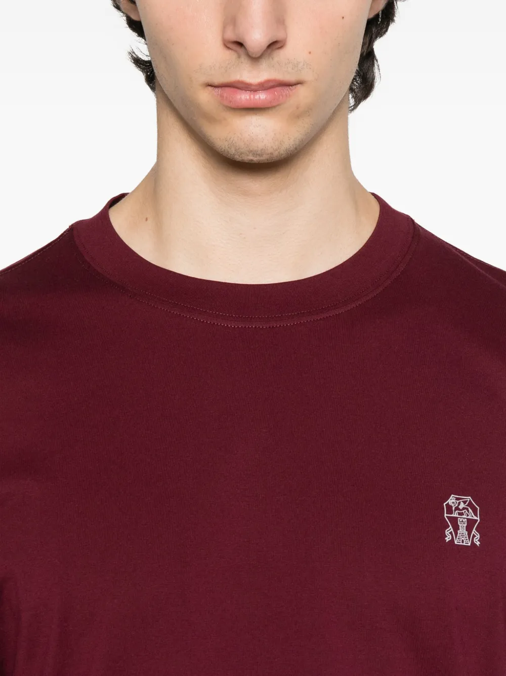 Brunello Cucinelli T-shirt met borduurwerk Rood