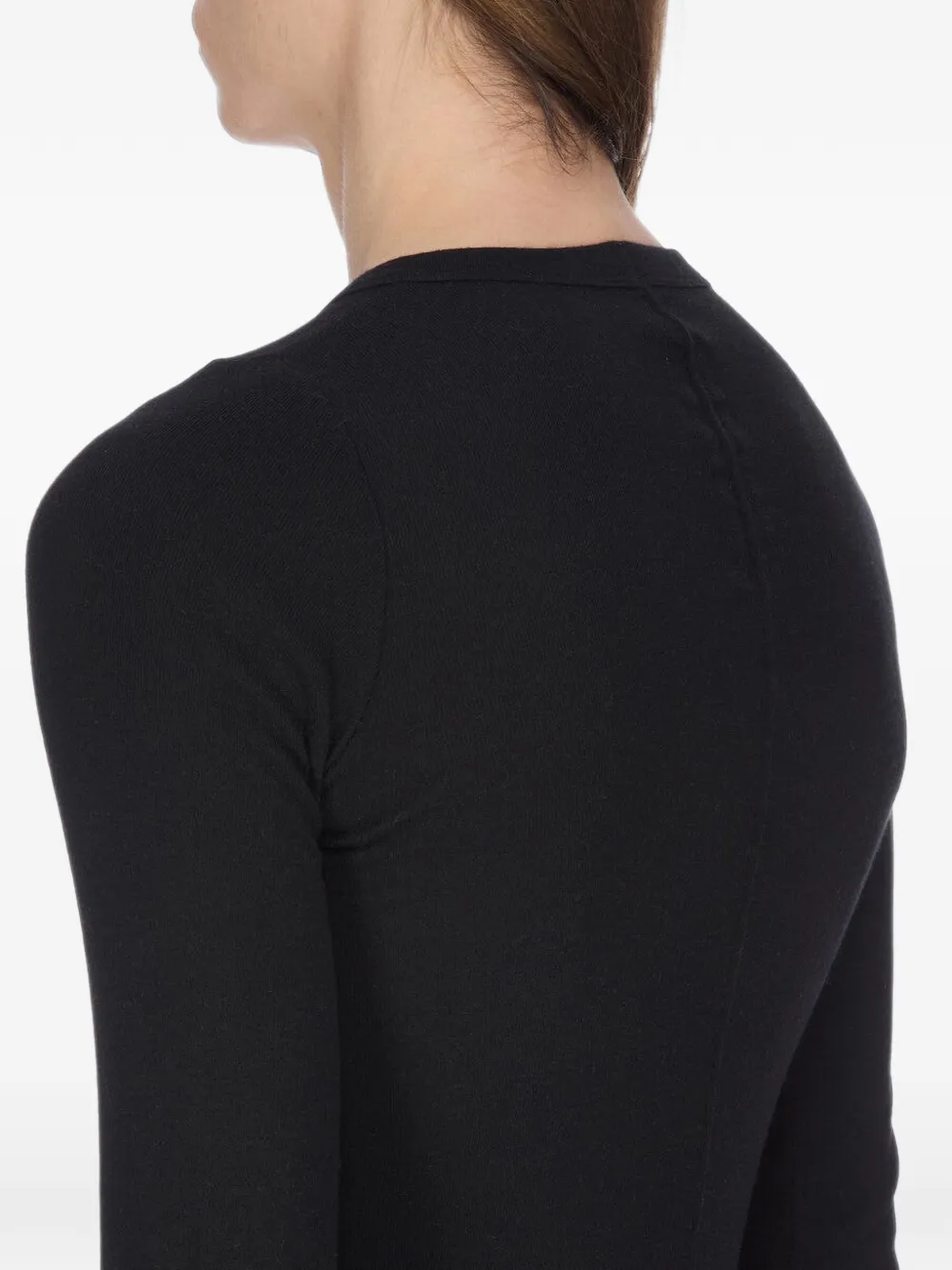 Rick Owens T-shirt met ronde hals en lange mouwen Zwart