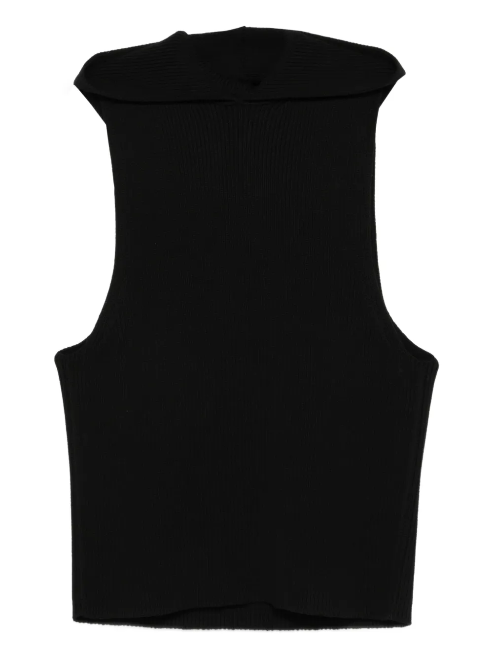 Rick Owens ribbed hooded vest | Black | Image 1